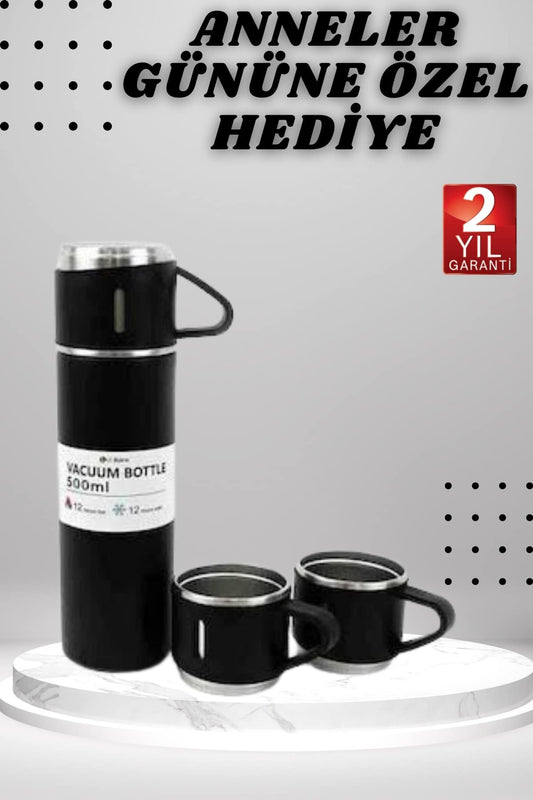 3 Bardaklı Termos Seti Anneler Gününe Özel Hediye Taşınabilir Sızdırmaz Isı Koruyucu | En Uygun Termos Fiyatları