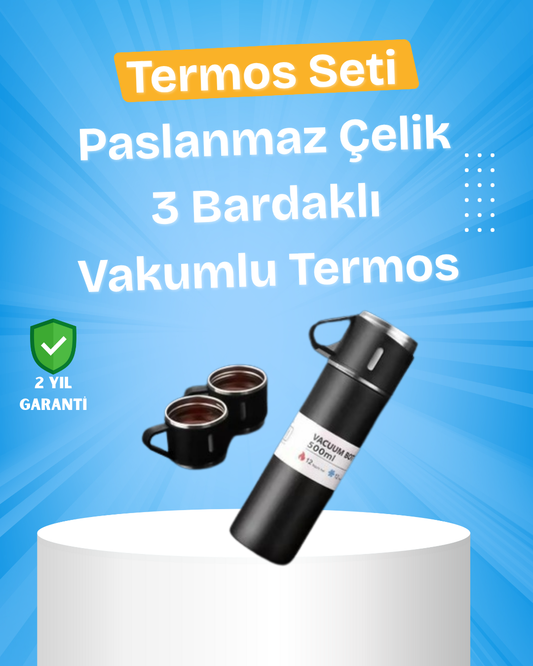 Paslanmaz Çelik Termos Seti | 500 ml Kapasite 6-12 Saat Isı Koruma Hediye Kutulu | En Uygun Termos Fiyatları