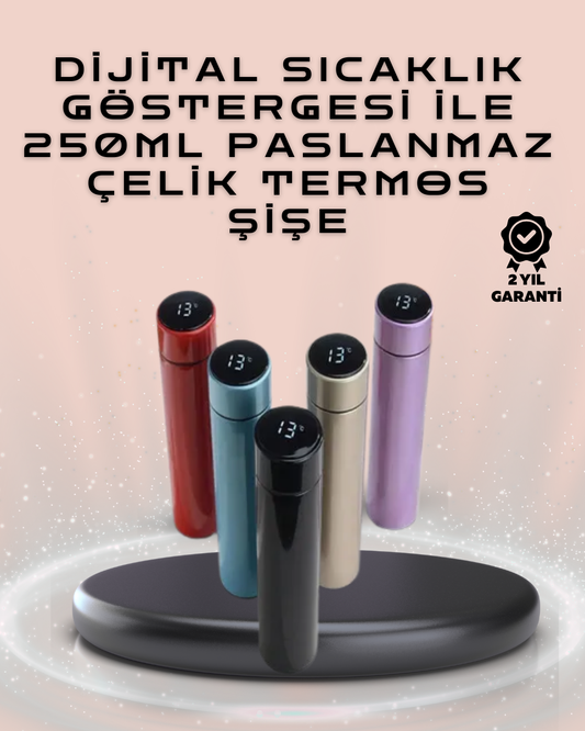 250ml LED Ekranlı Paslanmaz Çelik Akıllı Termos | En Uygun Termos Fiyatları