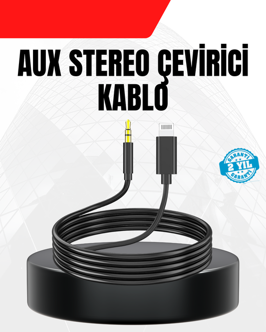 1 Metre Lightning to Aux Çevirici Kablo Stereo Ses Yüksek Kalite | En Uygun Şarj Aletleri Fiyatları