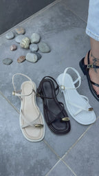 Nordi Kahverengi Cilt Kemerli Sandalet