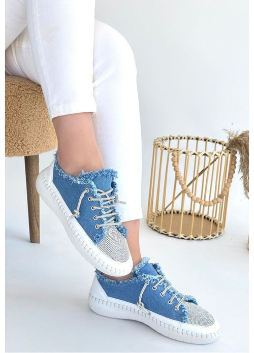 Enber Mavi Kot Bağcıklı Spor Ayakkabı