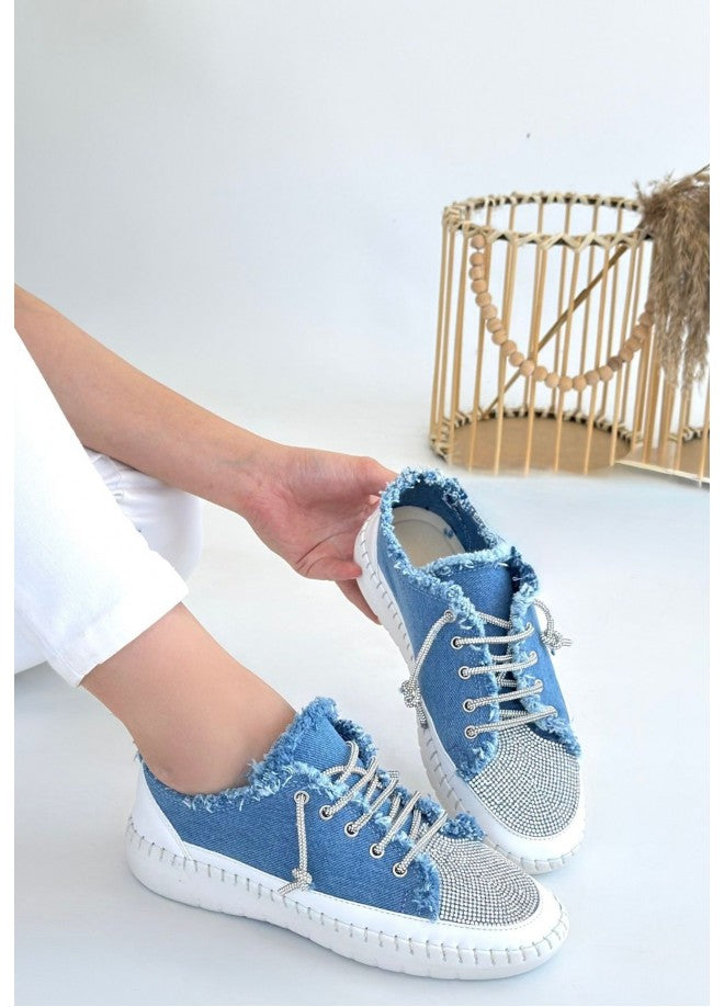 Enber Mavi Kot Bağcıklı Spor Ayakkabı